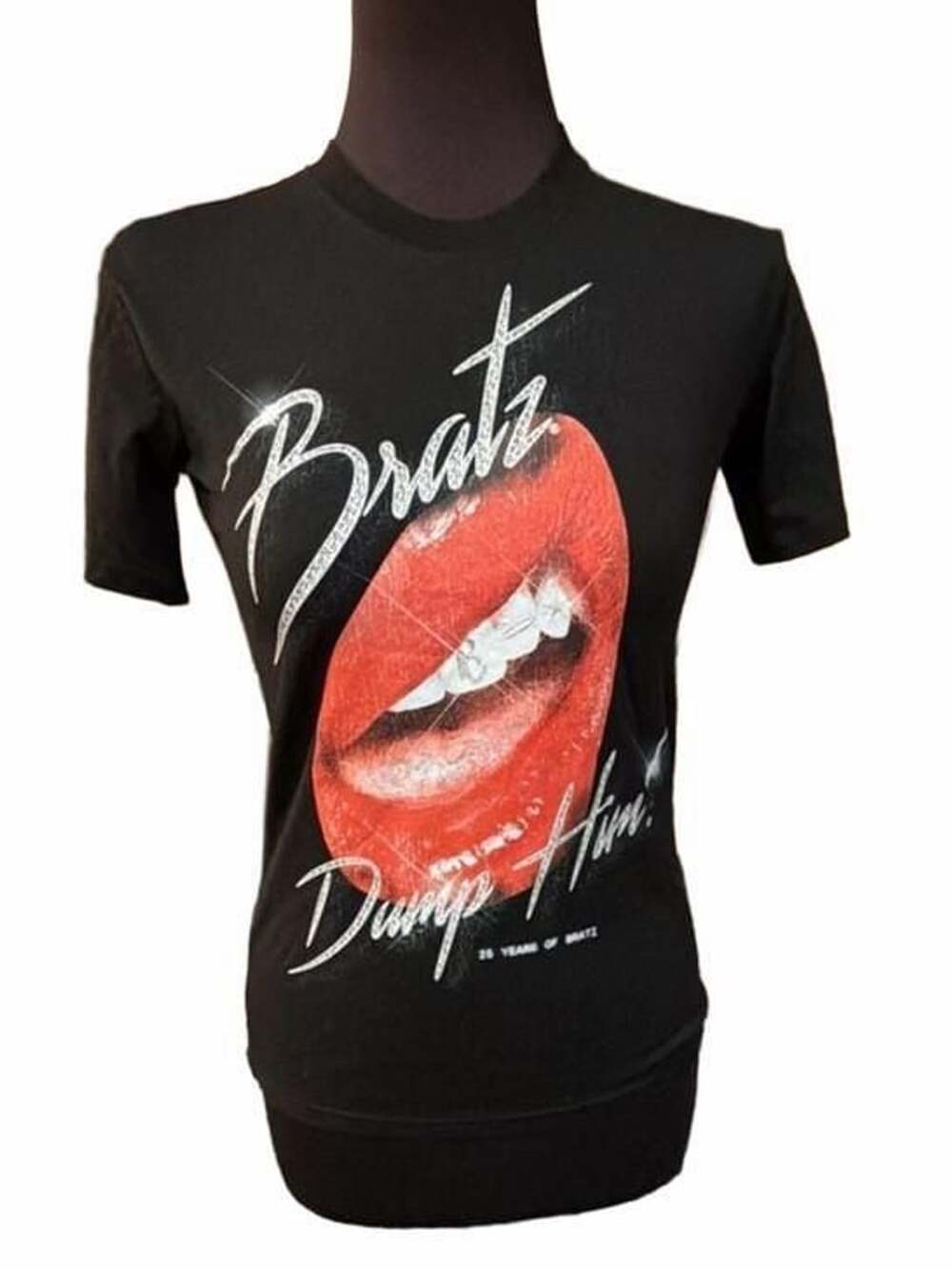 Bratz Dump Him Graphic T-Shirt XXS Black